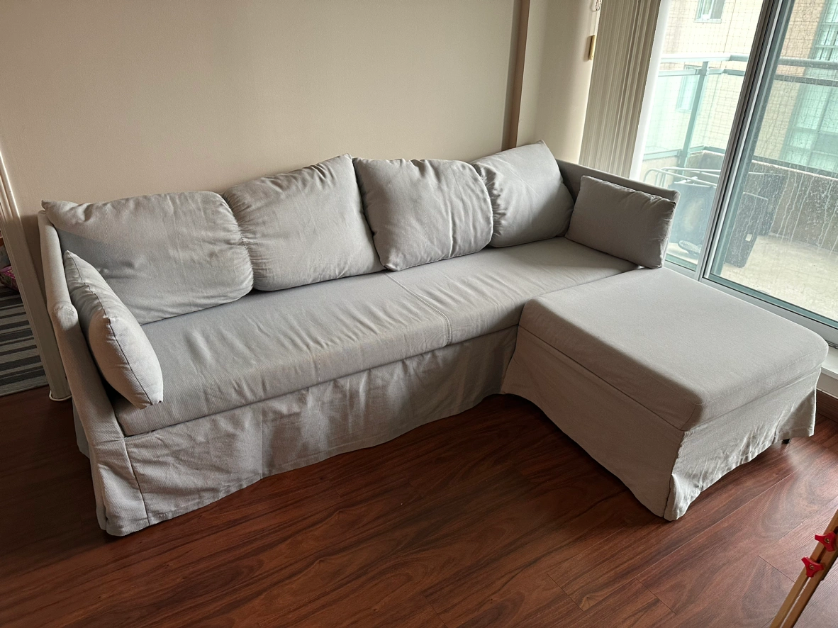 IKEA sandbacken sofa bed with storage unit Karrot