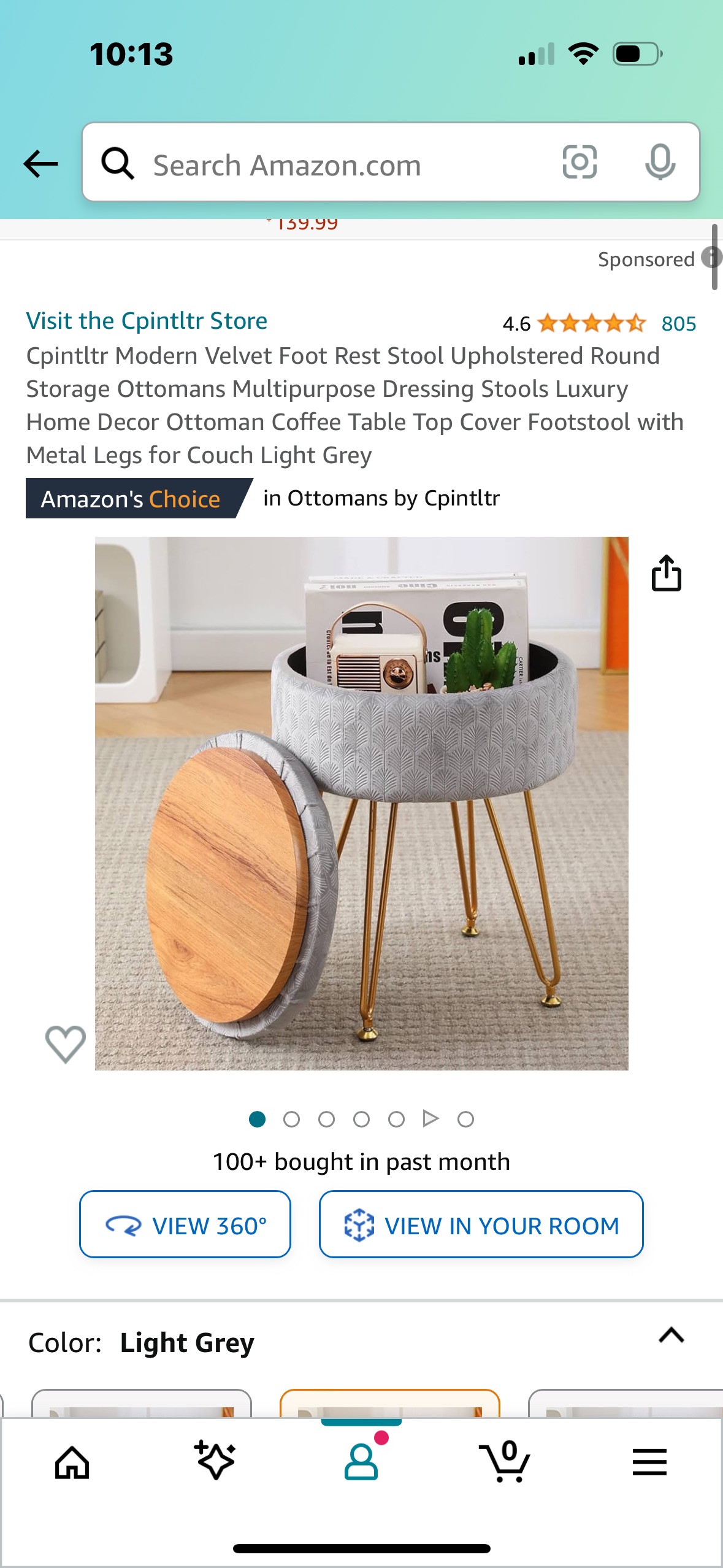Modern Velvet Foot Rest Stool Upholstered Round Storage Ottomans - photo 3