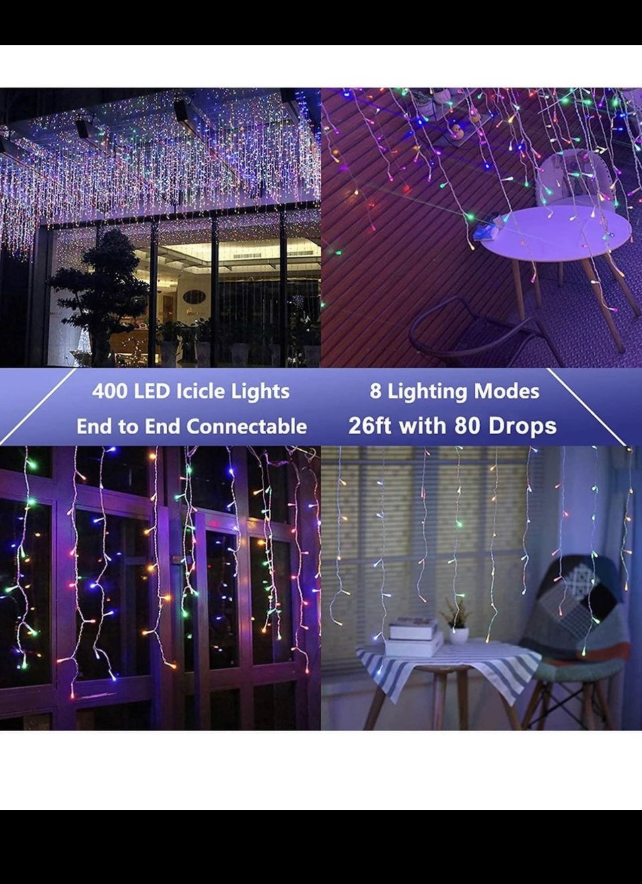 Christmas Lights, LED Icicle Lights, image indicator(7)