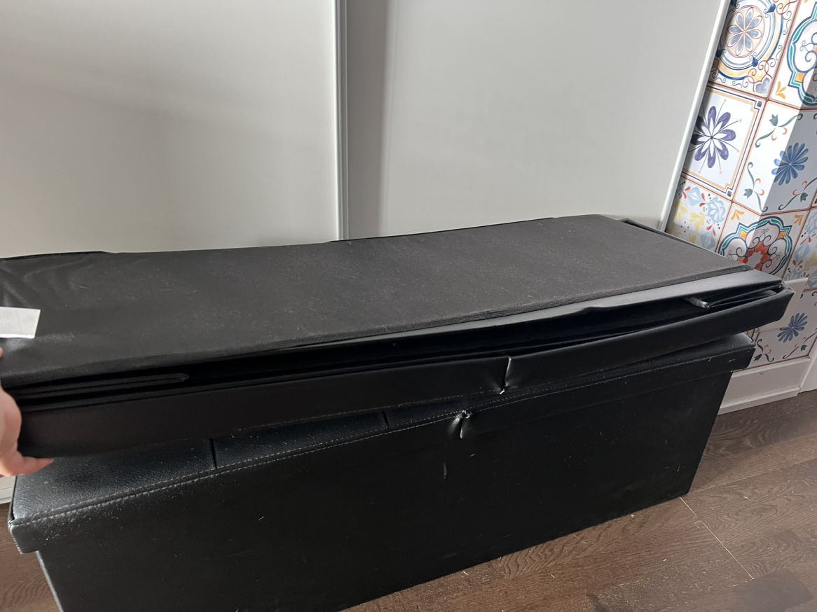 43-Inch Storage Ottoman Bench with Flip Lid, Padded Seat image indicator(10)