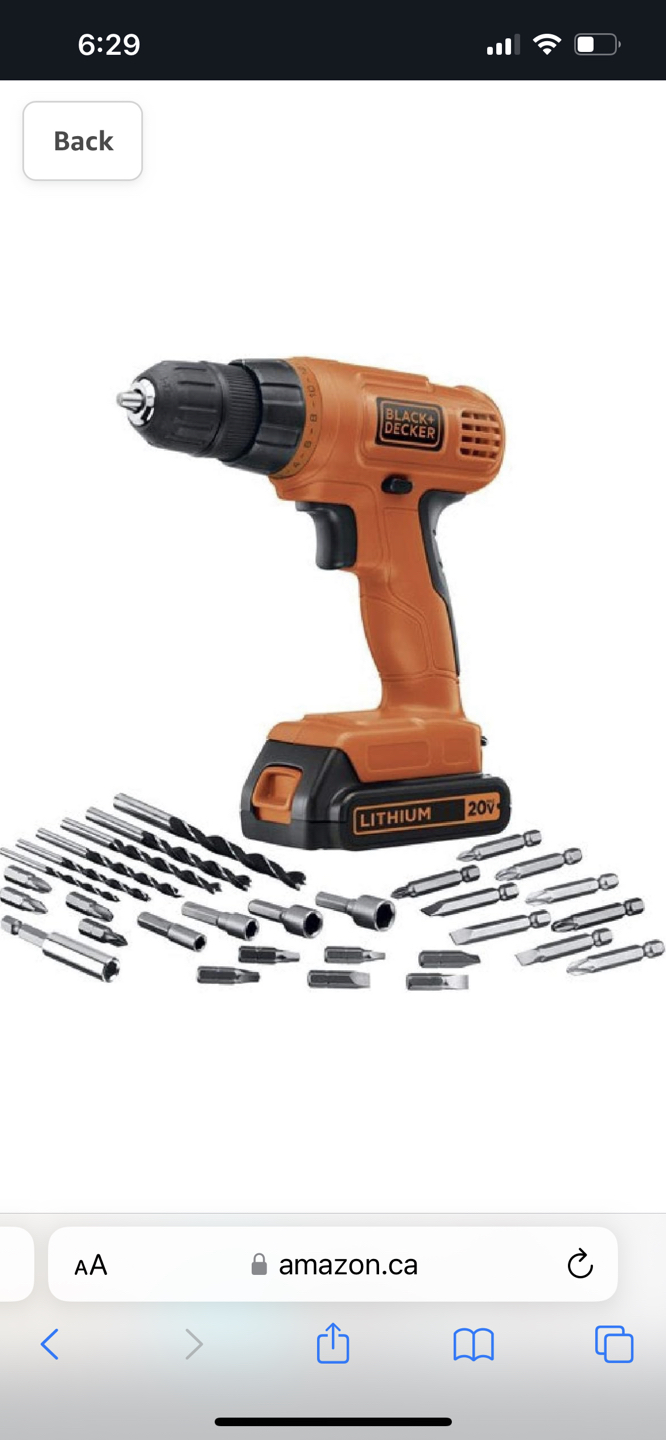Black and Decker 20V Cordless Drill