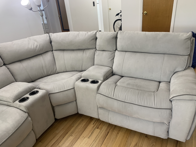 Grey Reclining Sectional Nine Pieces - photo 3