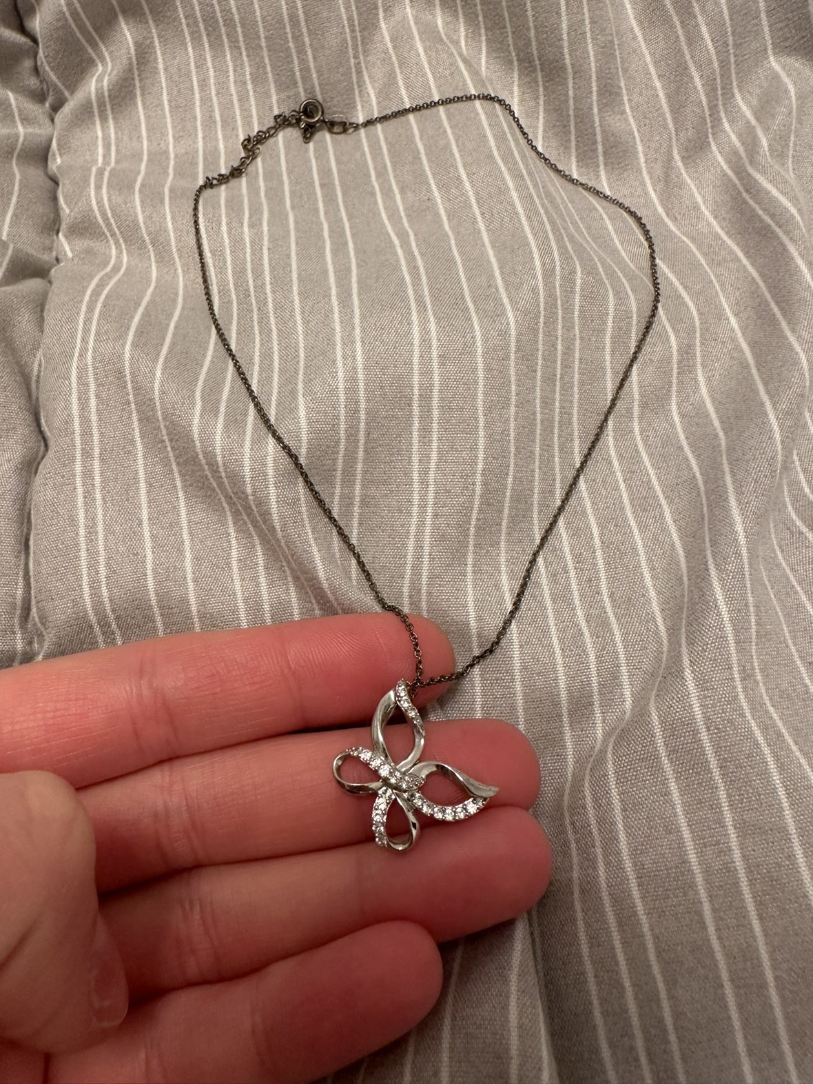 Silver butterfly necklace