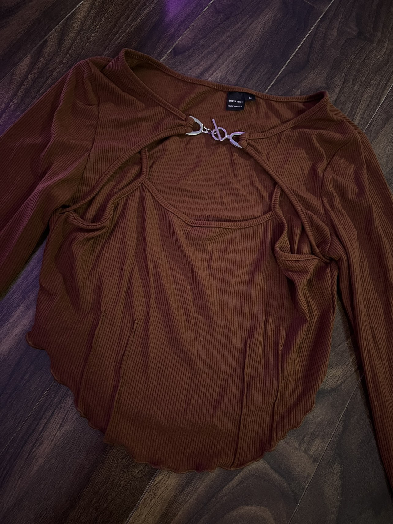 Brown long-sleeve top