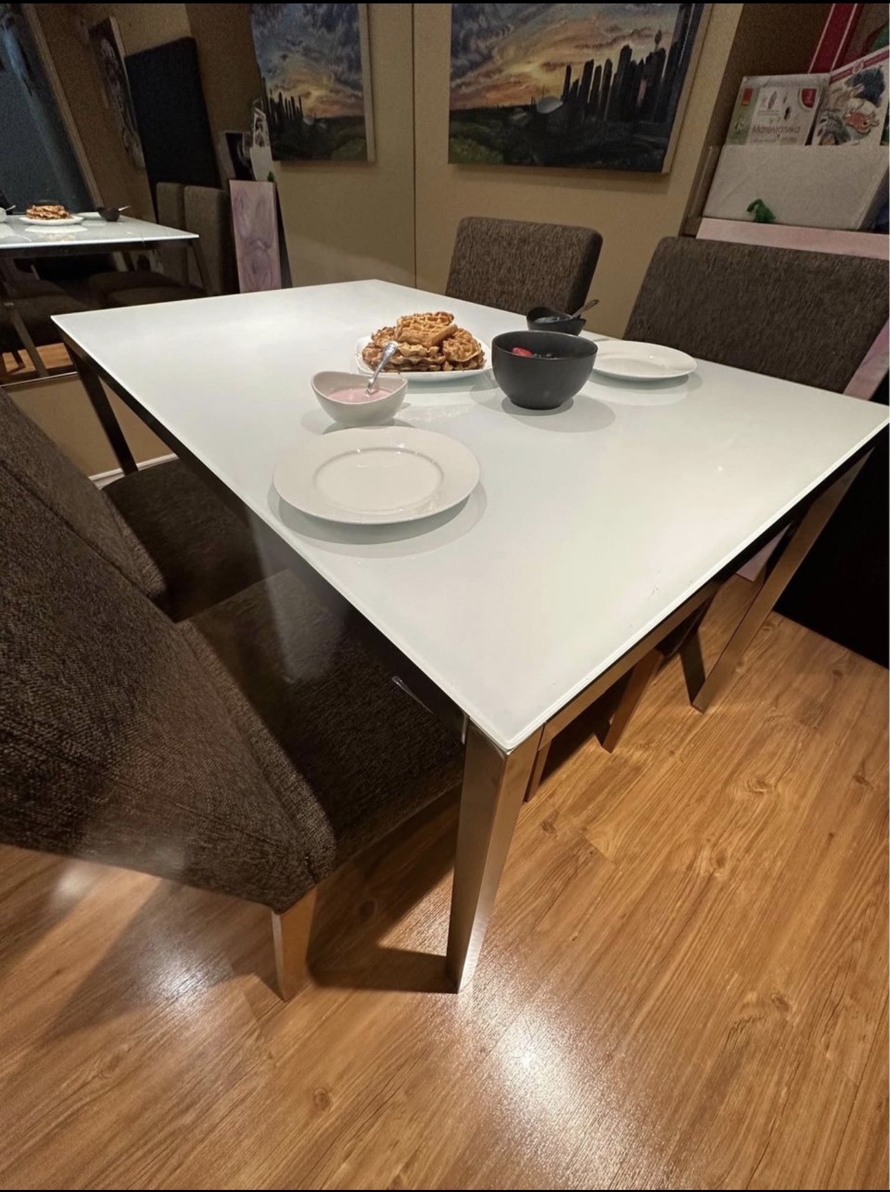 Ikea table,metal frame - photo 4