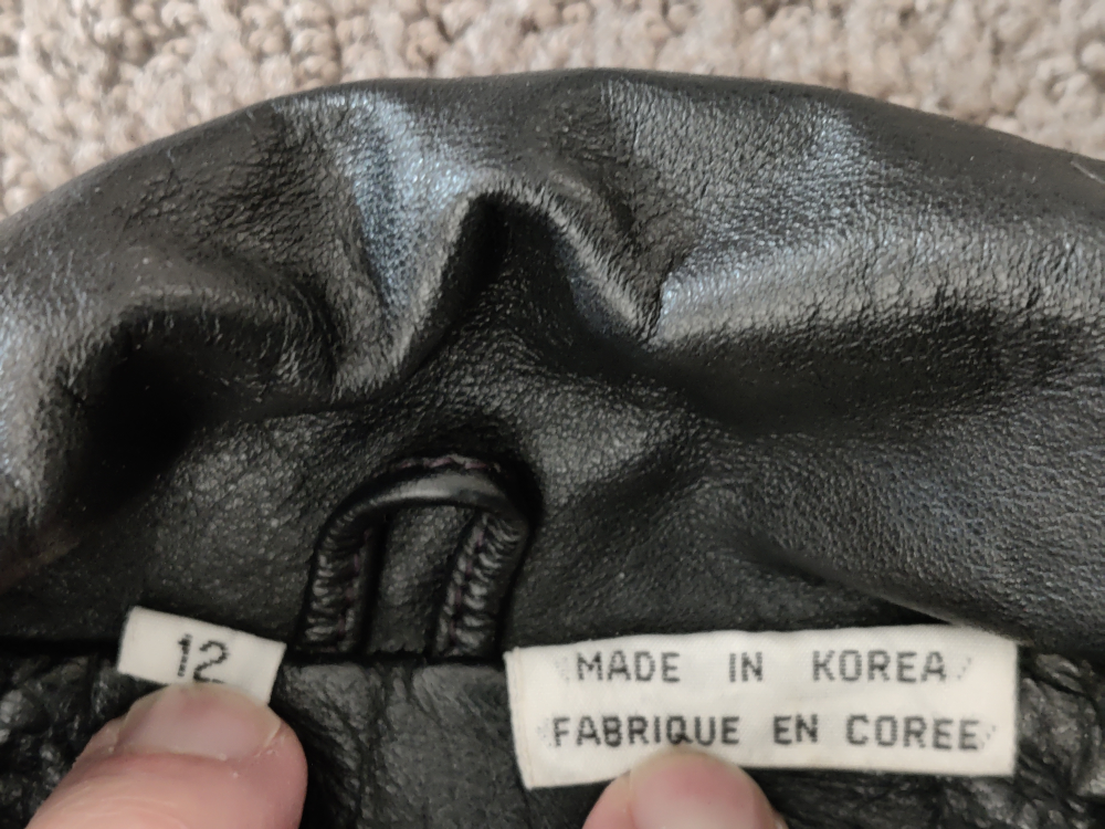 Black Leather Women Zipper Winter Jacket Coat - Size 12 image indicator(6)