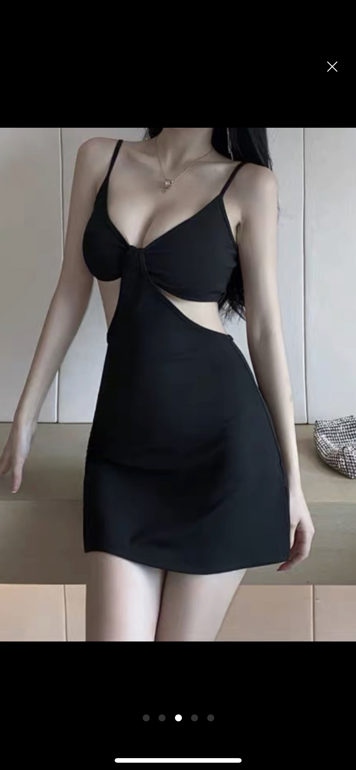 Black summer dress mini - photo 3