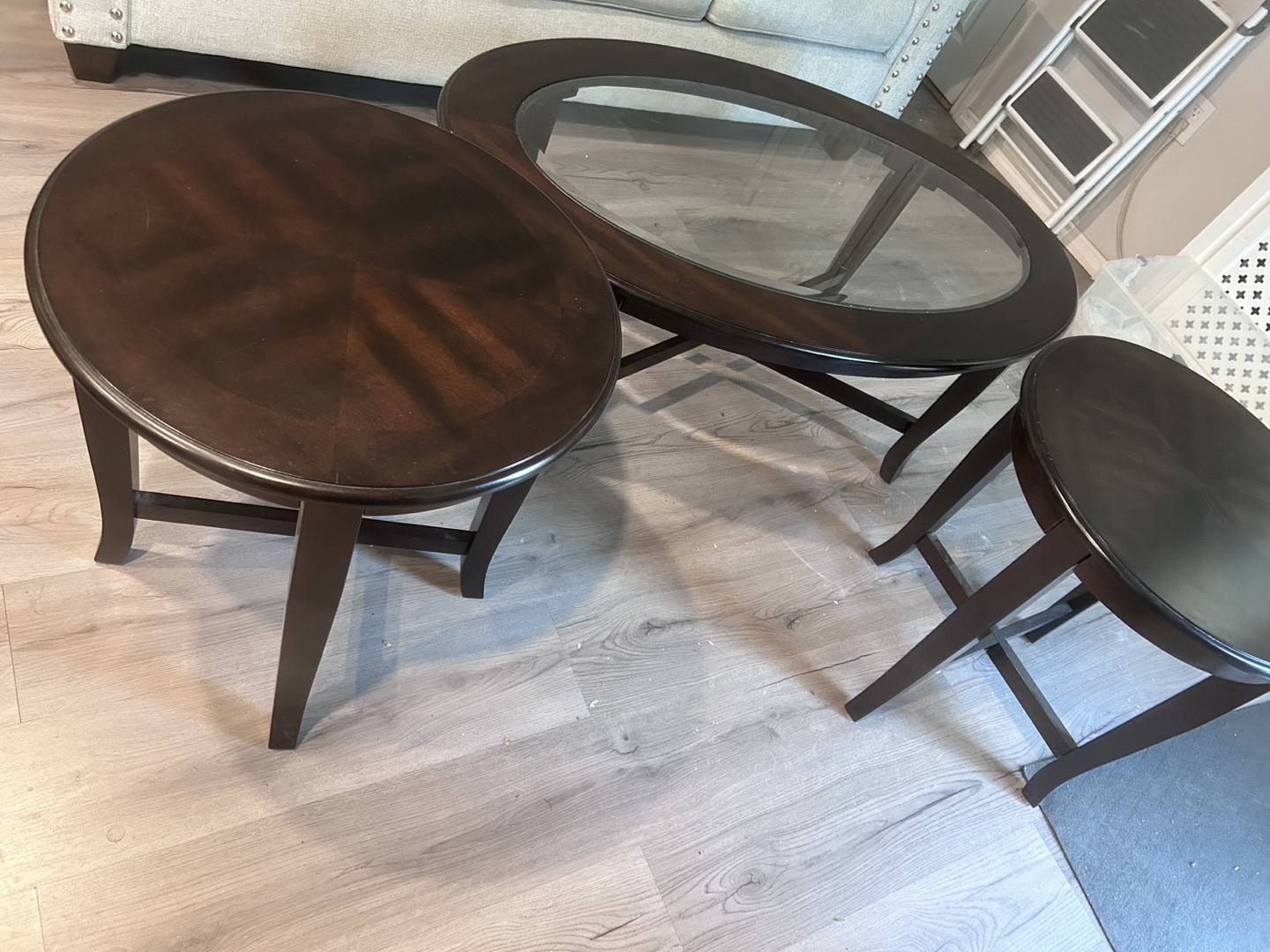 Coffee table with matching side tables