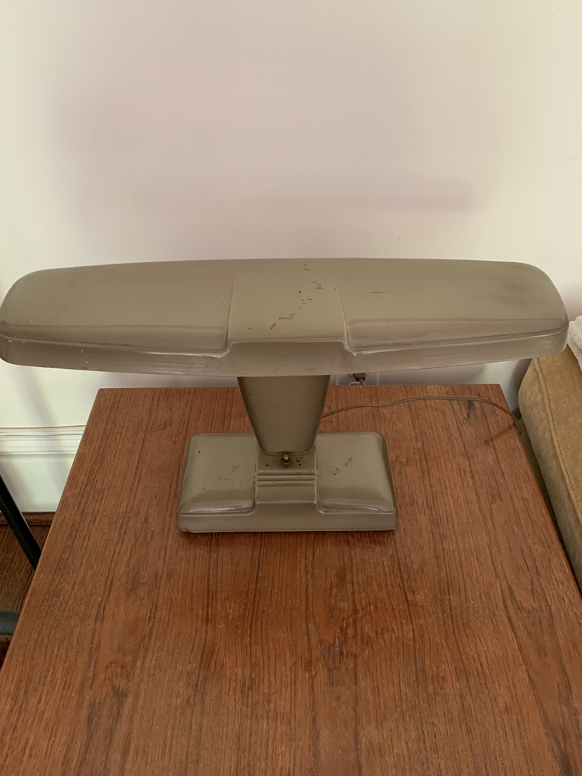 Art Deco Aluminum Banker Lamp - photo 2