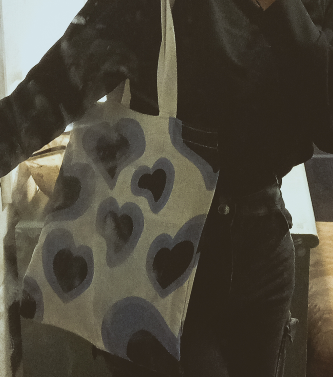 purple hearts tote bag🔮