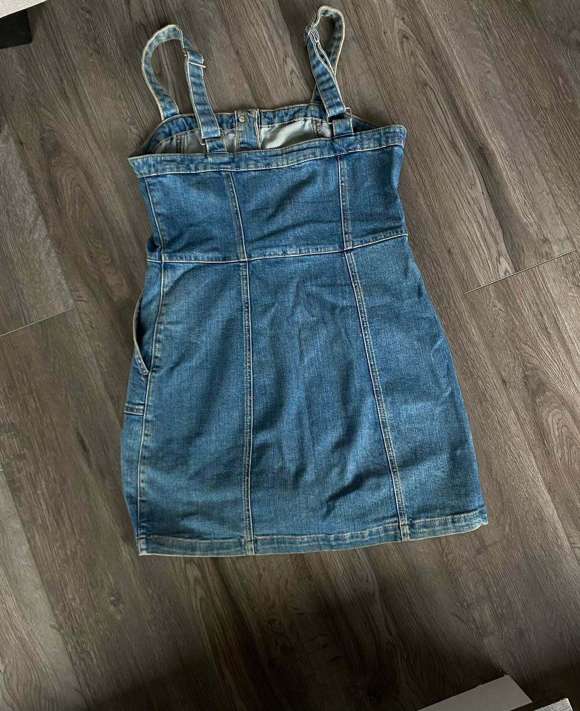 Denim overall style dress - photo 2