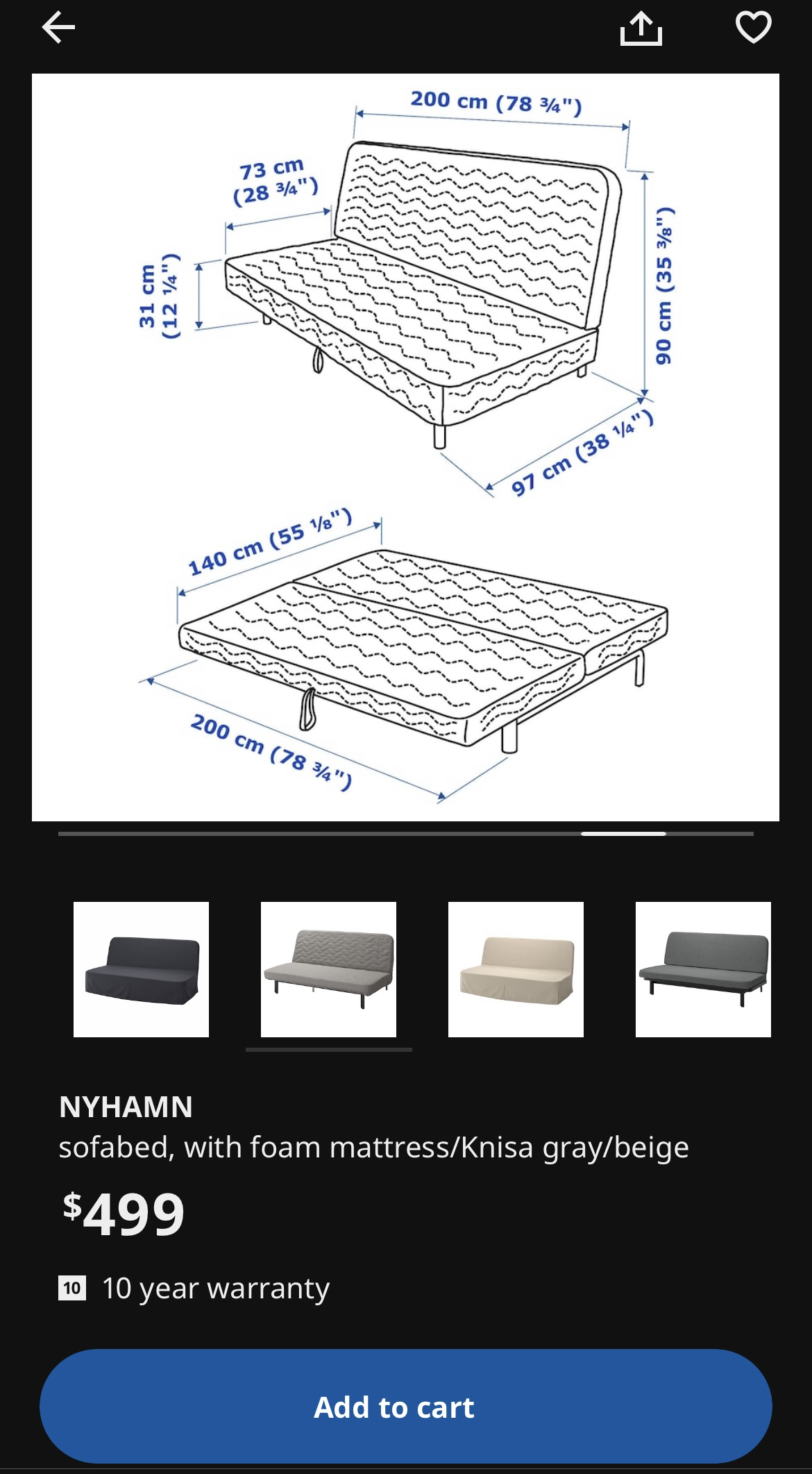 Ikea sofa bed with free cushions - photo 2