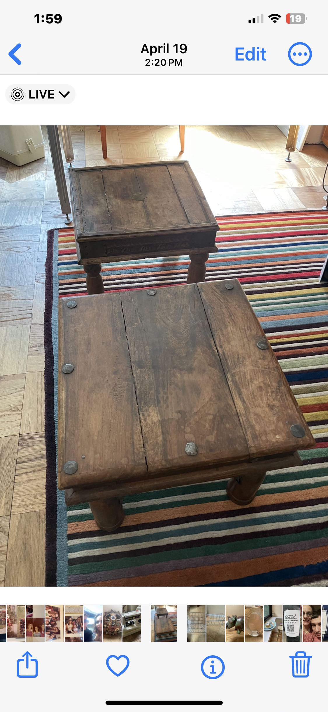 Two vintage Indian tables.