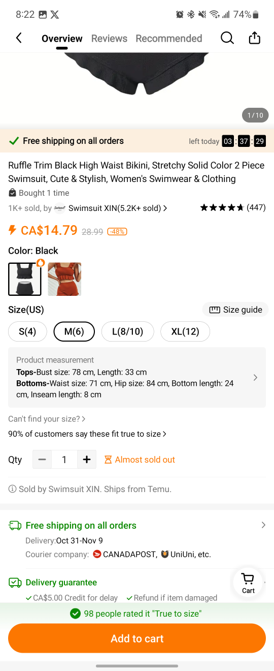 never used high waist bikini set - photo 2