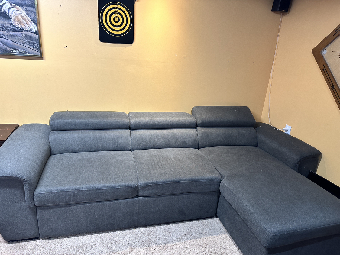 Sofa with pull out bed and storage