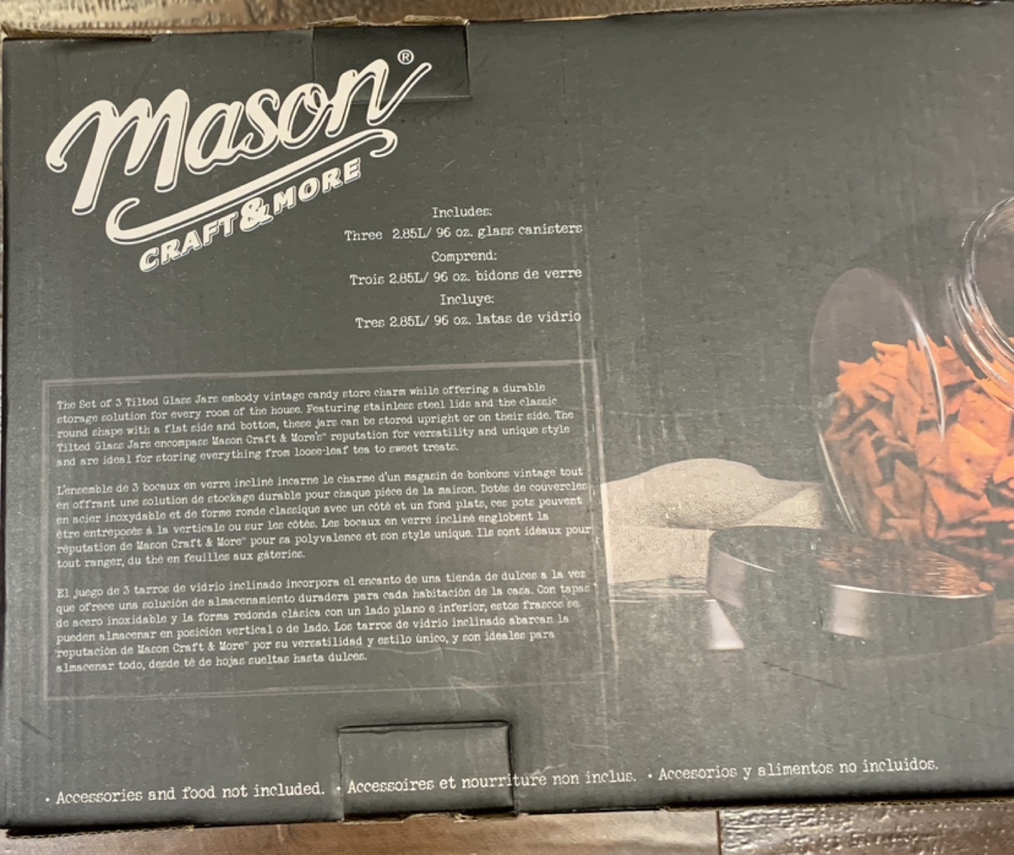 Set of 3 Tilted Antique Style glass jar - Mason Craft & More image indicator(2)