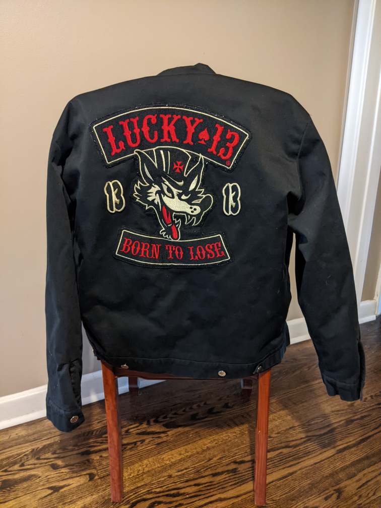VINTAGE LUCKY 13 bomber jacket adult large thumbnail