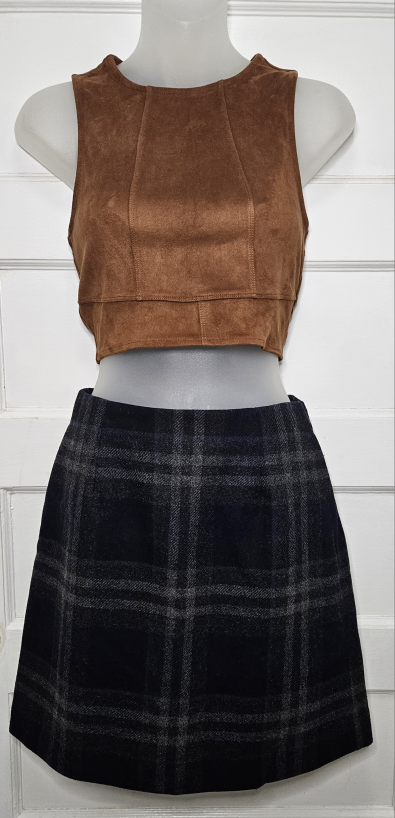 Uniqlo Plaid Wool Blend Mini Skirt Size 2