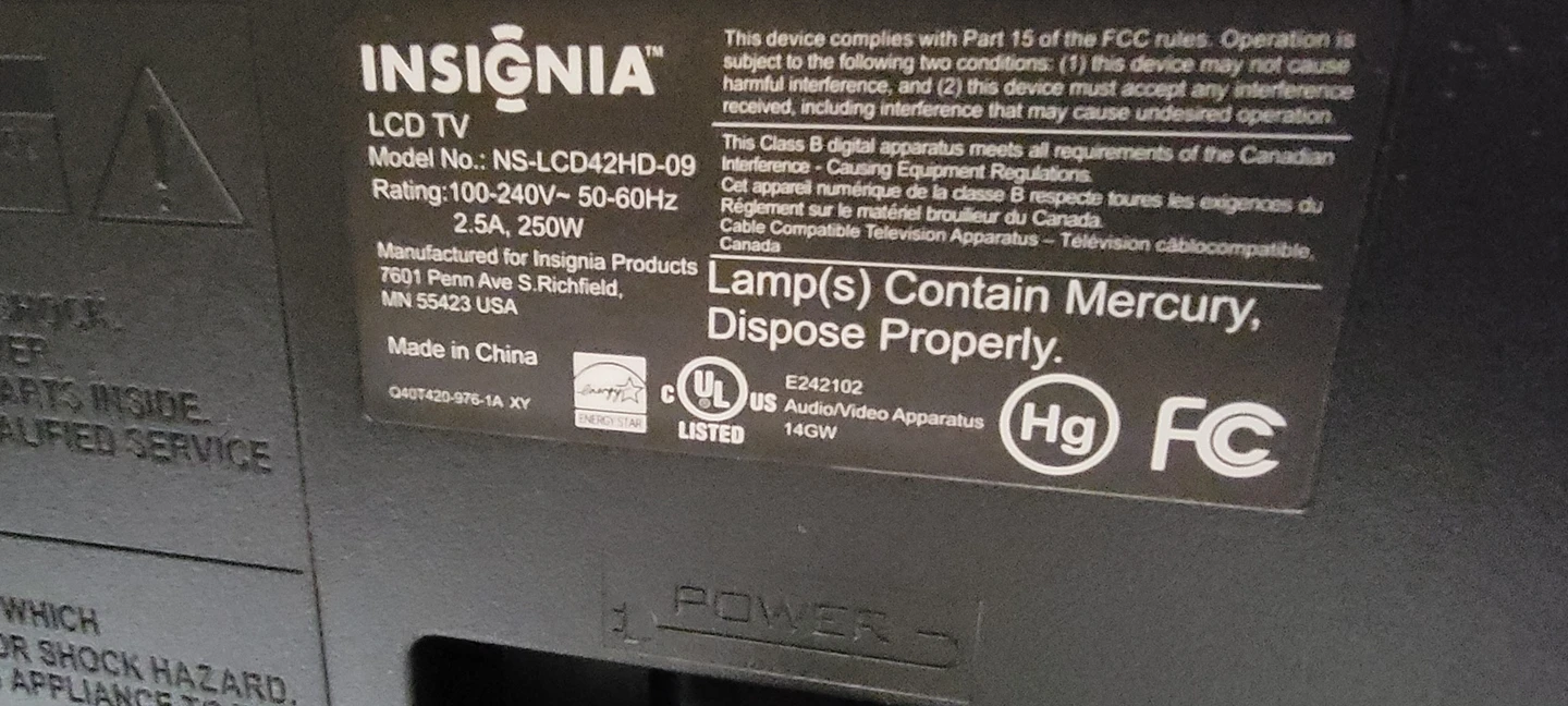 Insignia 42 inch TV Monior - photo 2