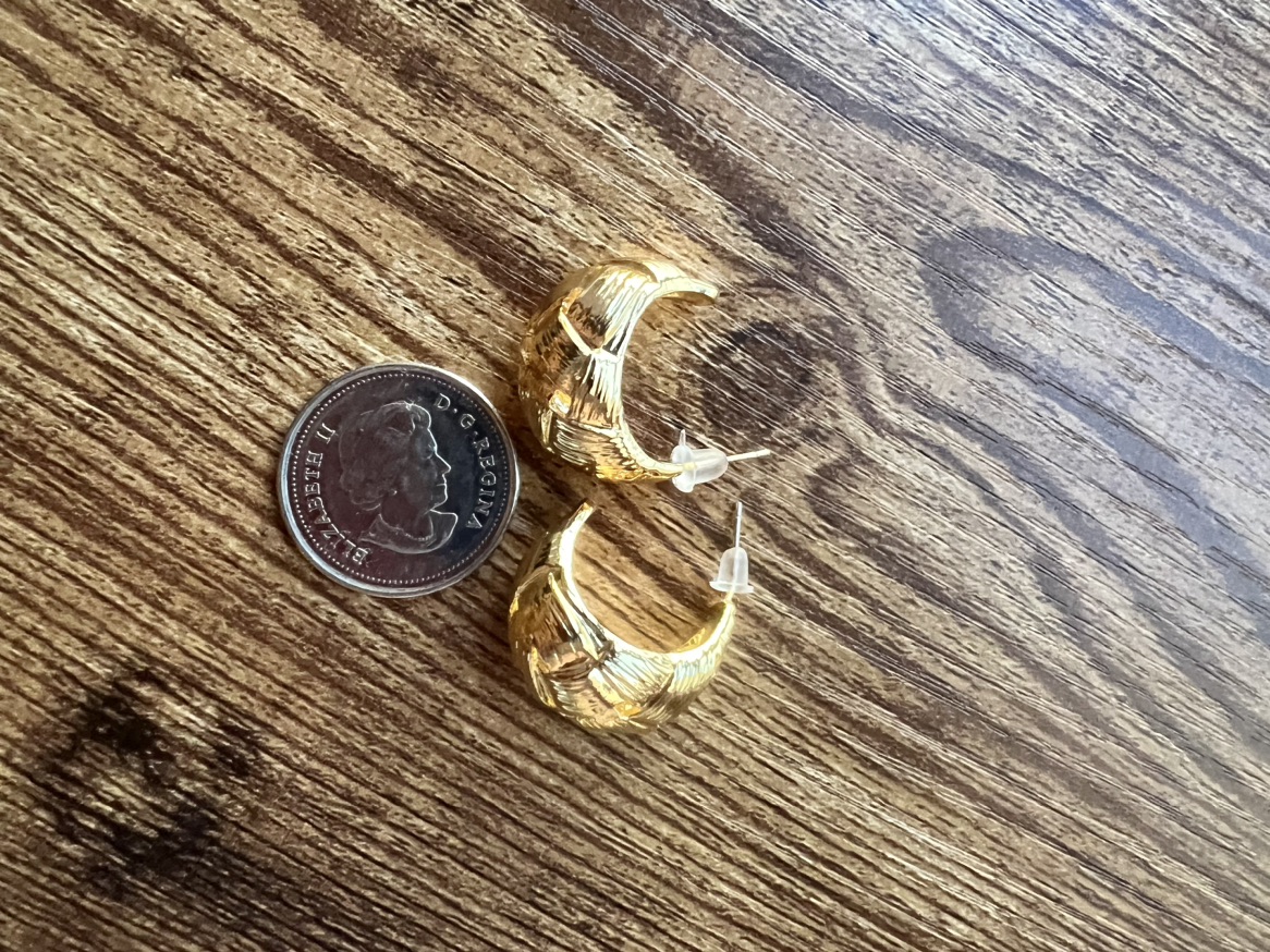 18K Gold plated /925 silver croissants hoop earrings image indicator(5)