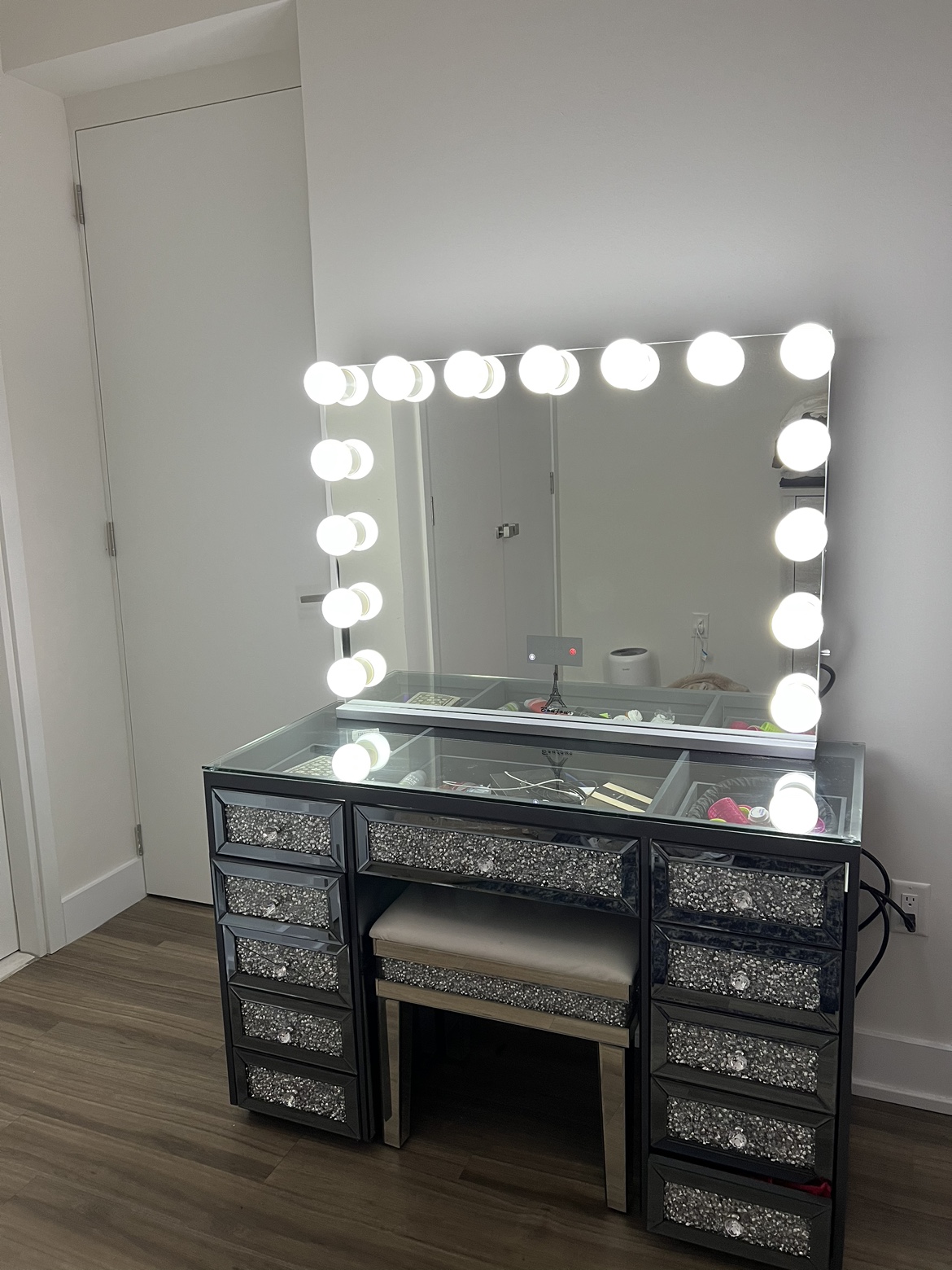 Vanity With Mirror And Bench