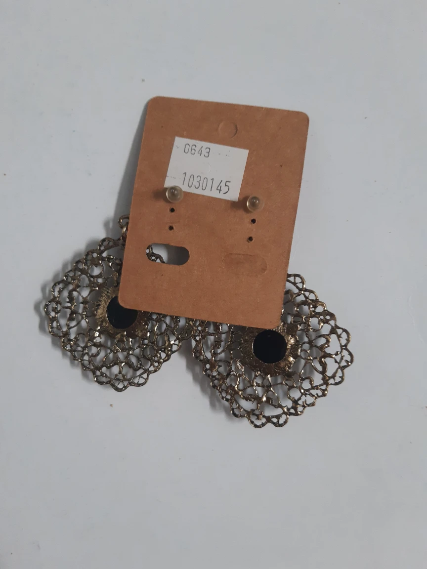 Dark aqua colour silverish ear-rings image indicator(2)