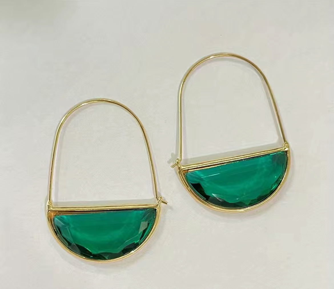 Green Alloy Bag Earrings image indicator(2)