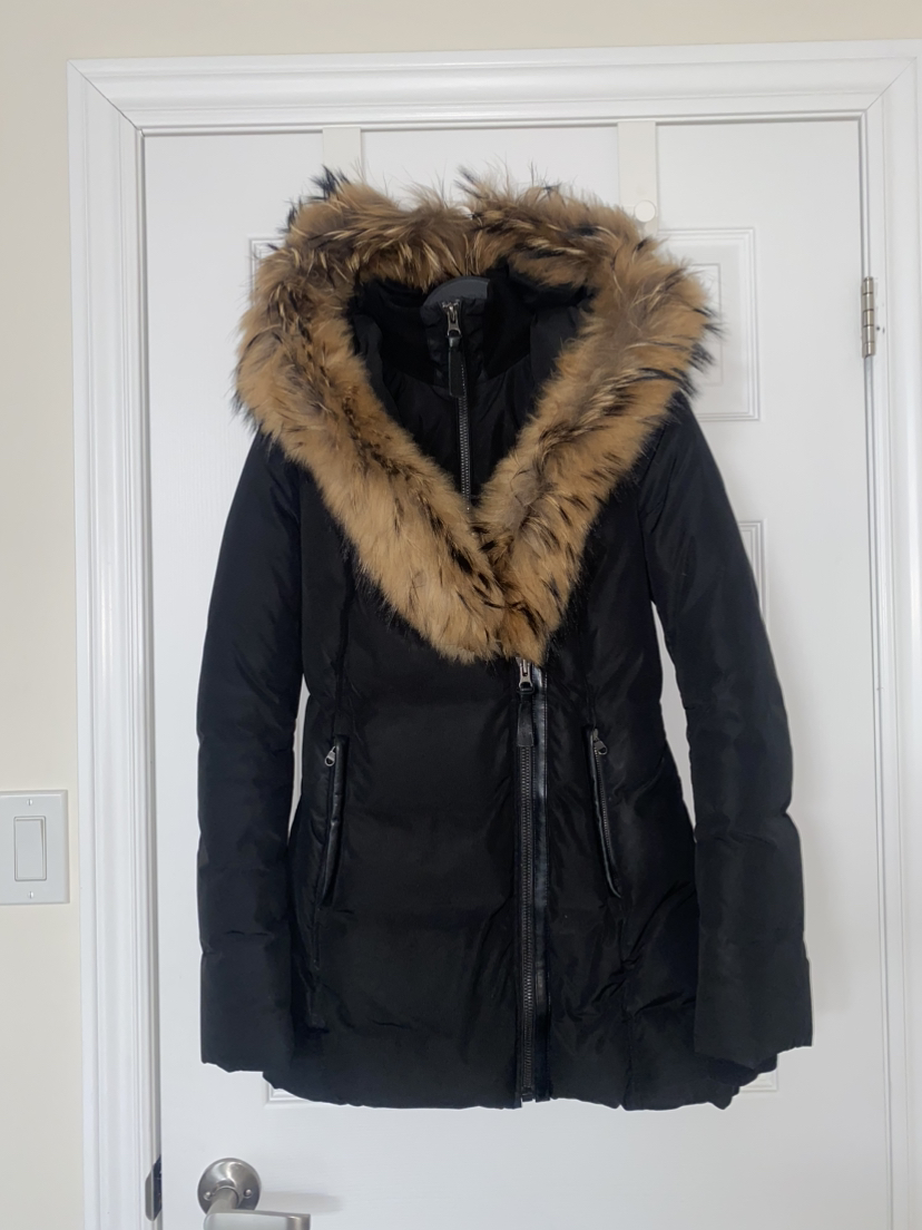ADALI DOWN COAT WITH TOSCANA FUR SIGNATURE MACKAGE COLLAR