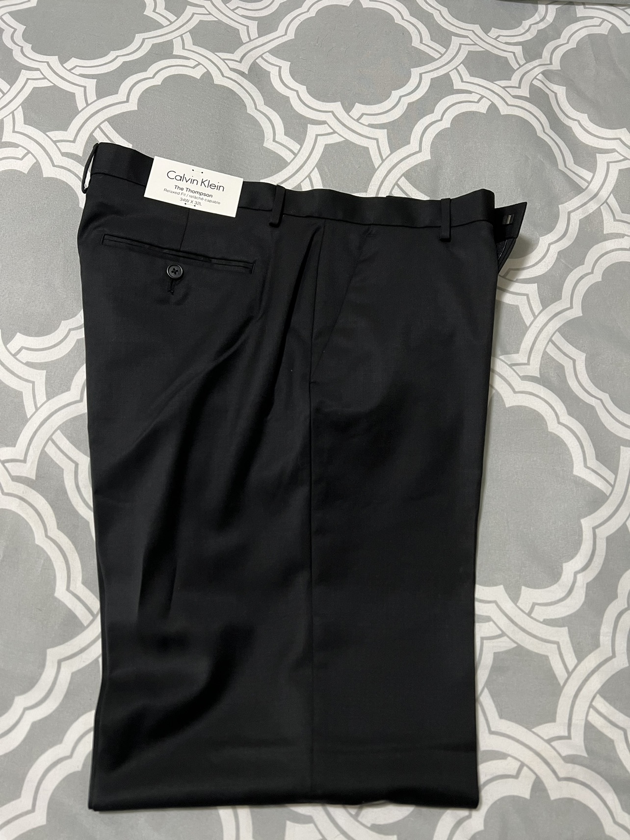 Calvin Klein men black dress pants 34W 32L - NEW! image indicator(2)