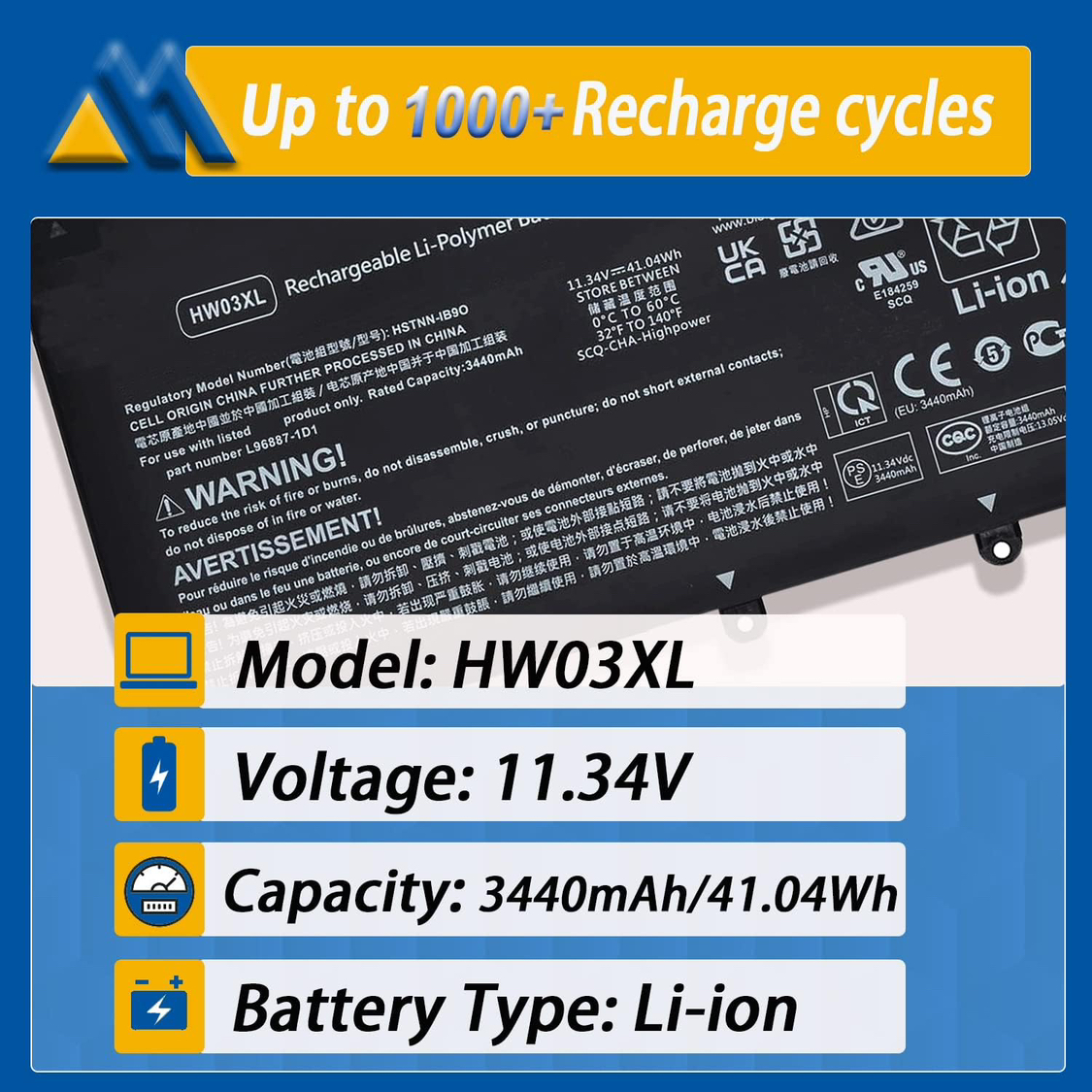 New HP Pavillion battery replacement HW03XL  #SellingSpree