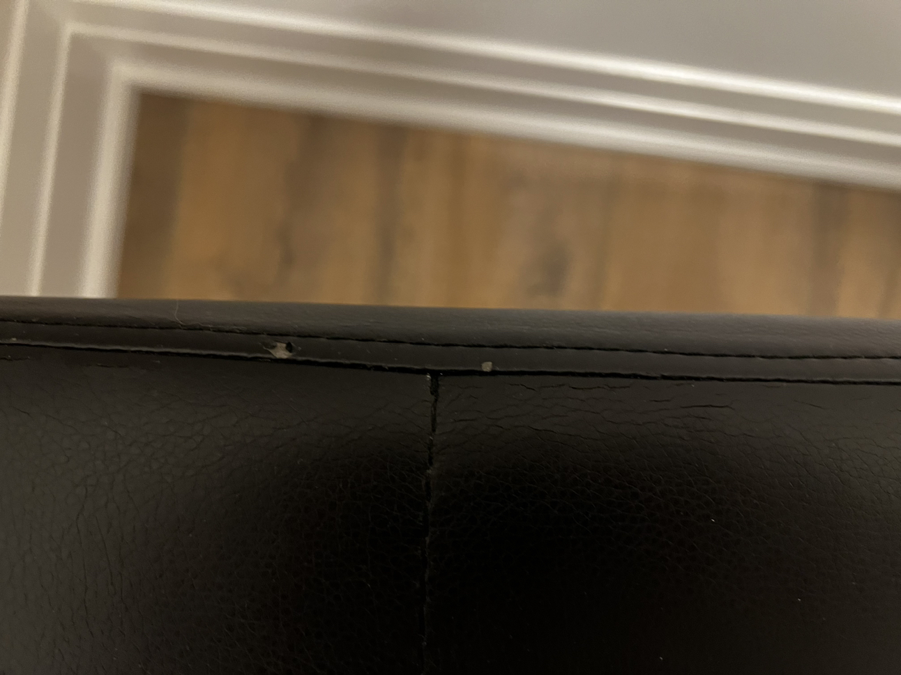 Black leather bench - photo 3