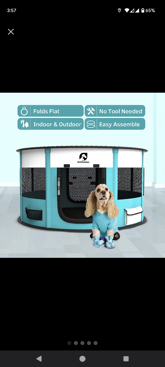 Pet Playpen in Cyan, 44"/110cm image indicator(3)