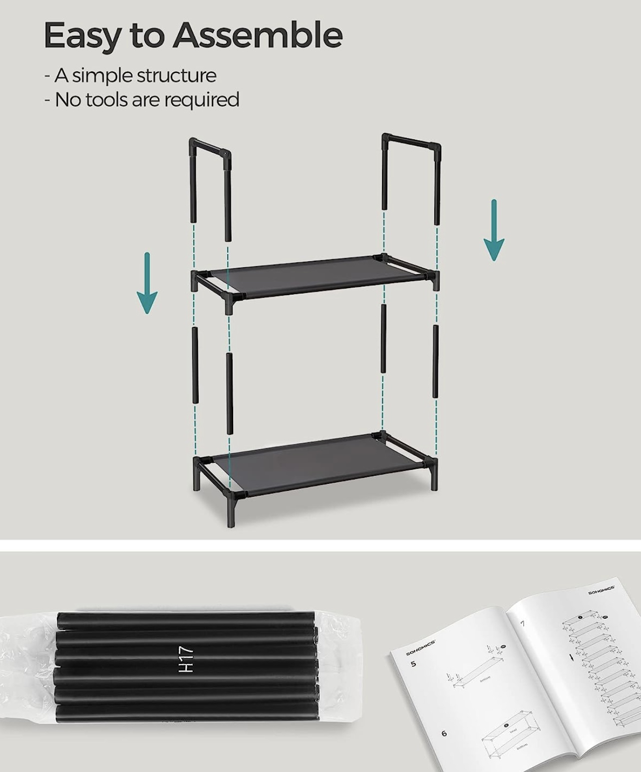 SONGMICS Shoe Rack, 10-Tier Shoe Shelf - photo 5
