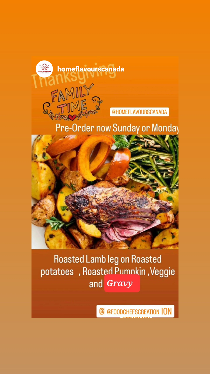 Thanksgiving Roasted Lamb leg Family dinner