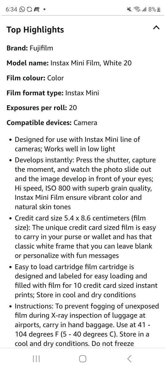 Fujifilm INSTAX Mini Instant film twin pack(20 exposures) image indicator(2)