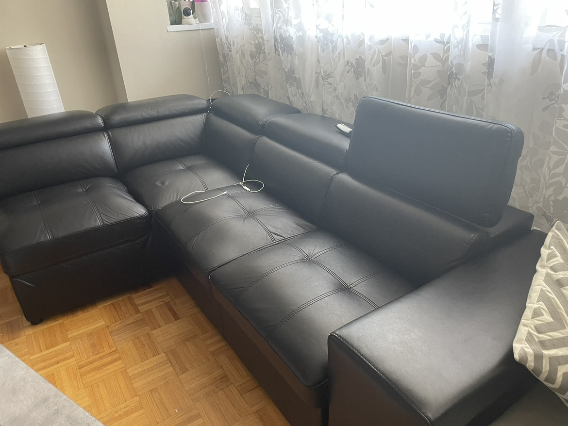 Leather sofa bed for sale, - photo 3