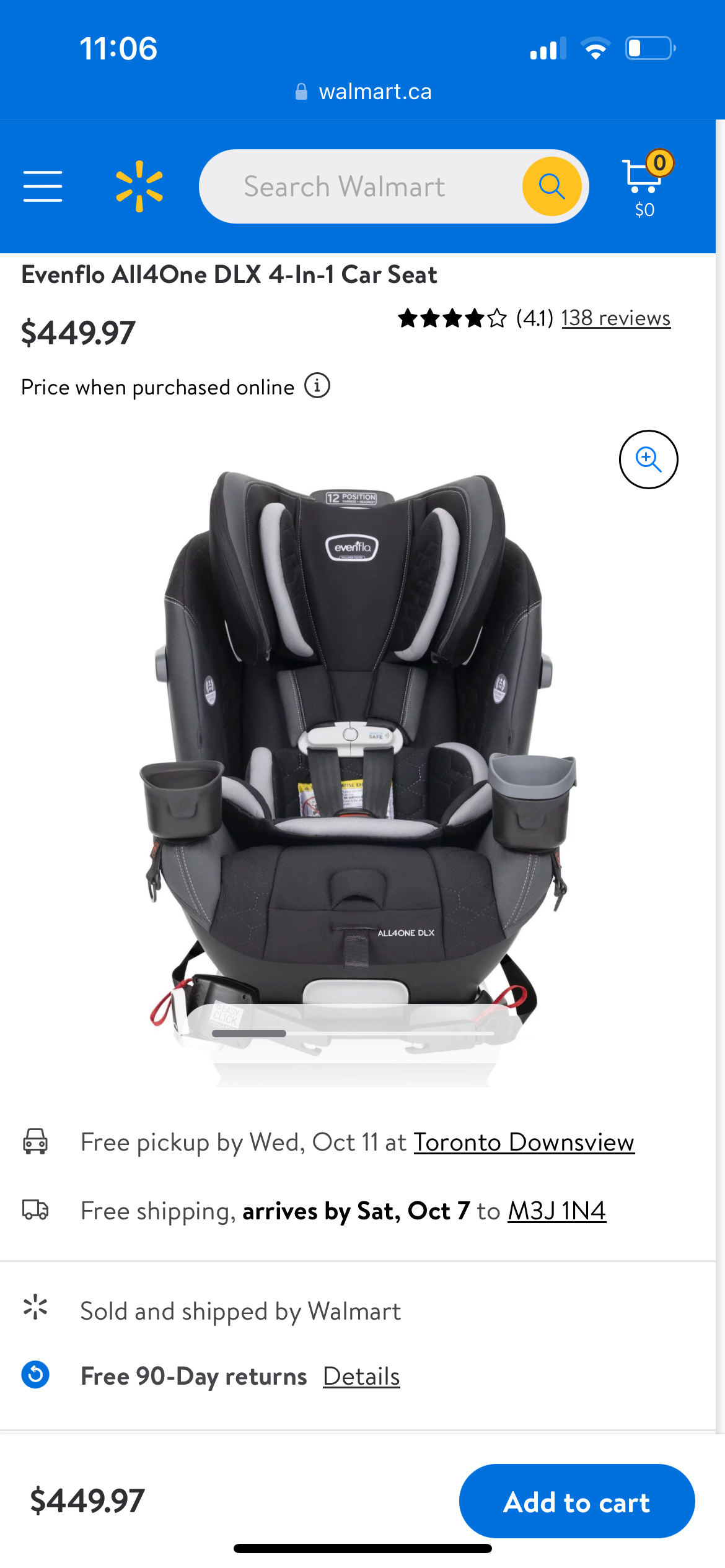 Selling New Open Box Evenflo All4One DLX 4 in 1 Car Seat