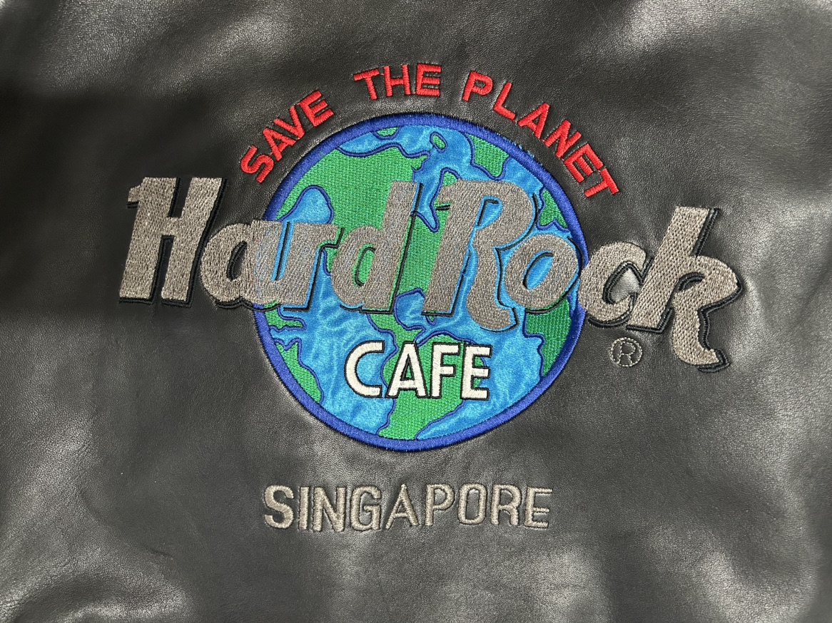 Vintage Black Leather Jacket - Hard Rock Cafe Singapore
