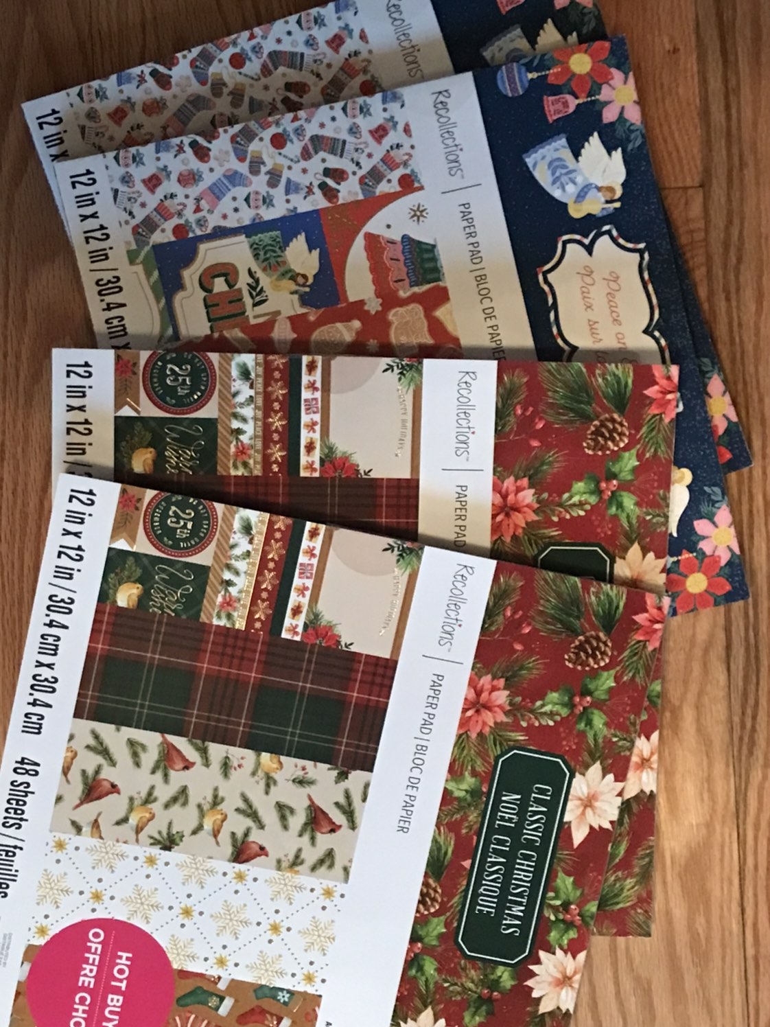 Four Christmas scrapbook paper pads  12”x12” thumbnail