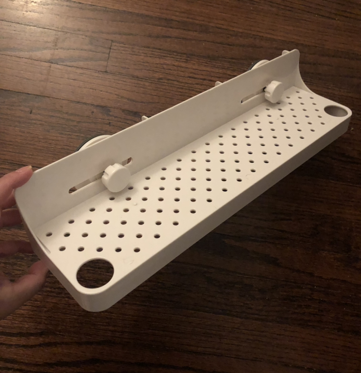 Bathroom shelf/organizer with suction cups, white thumbnail