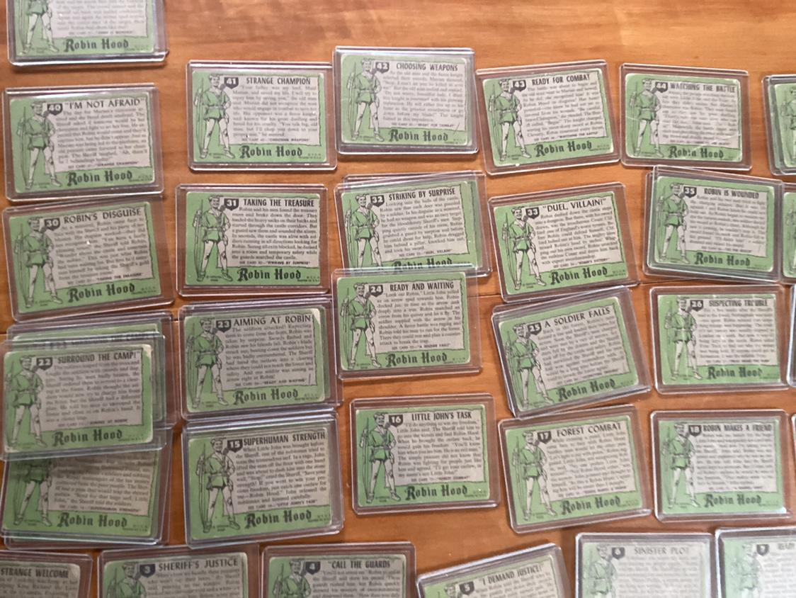 Lots o’ 1957 TOPPS ROBIN HOOD trading cards ! image indicator(9)