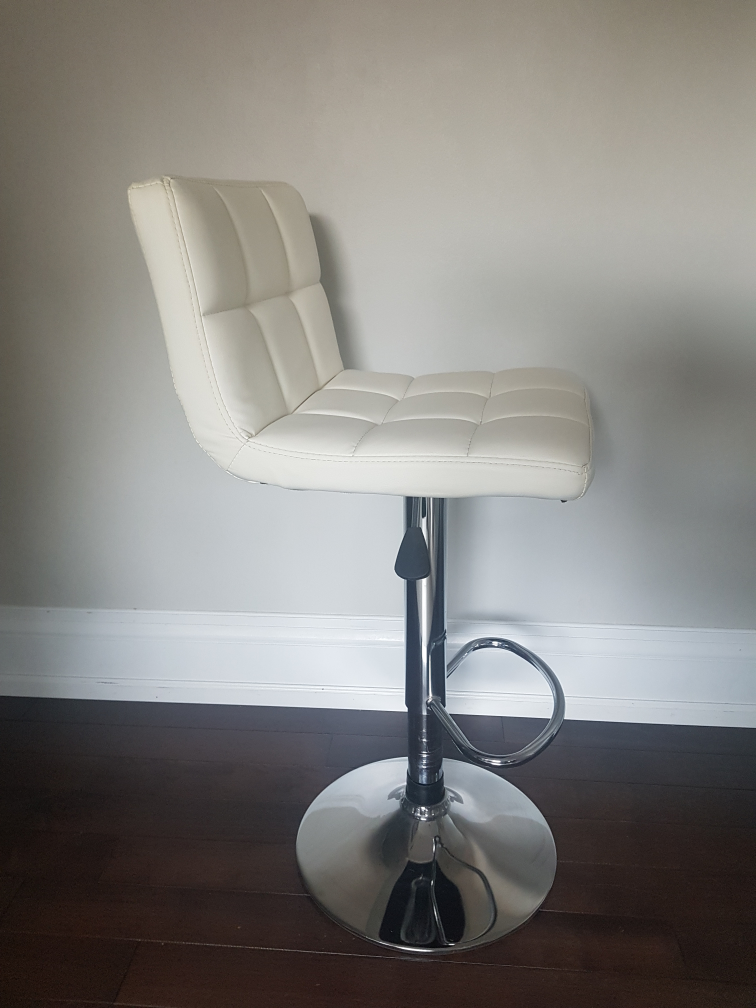 White adjustable Kitchen Bar Stool - photo 3
