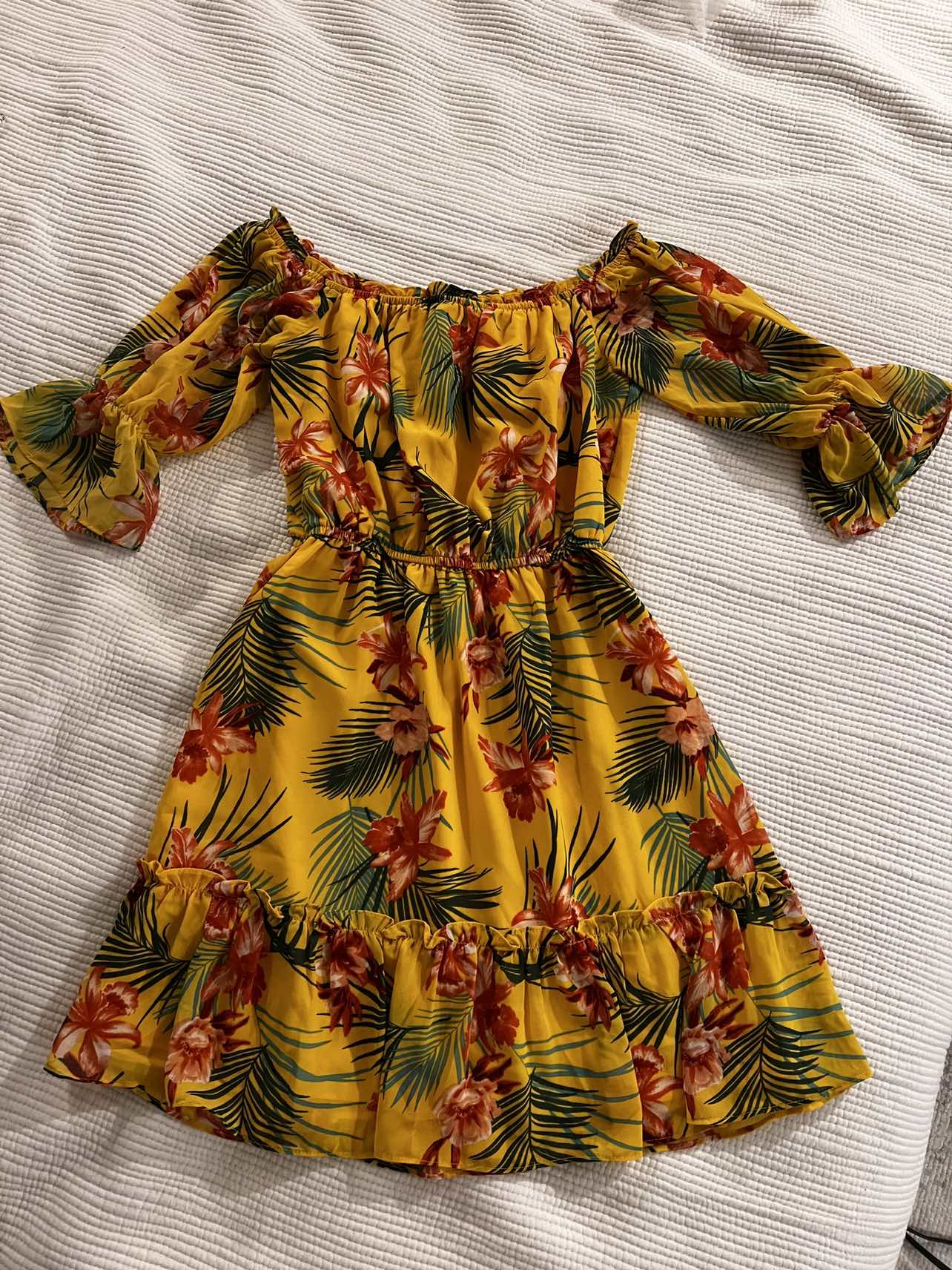Yellow summer vacation dress