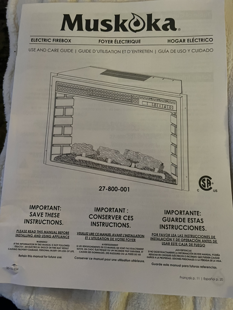 Muskoka 26” fireplace insert BNIB image indicator(4)