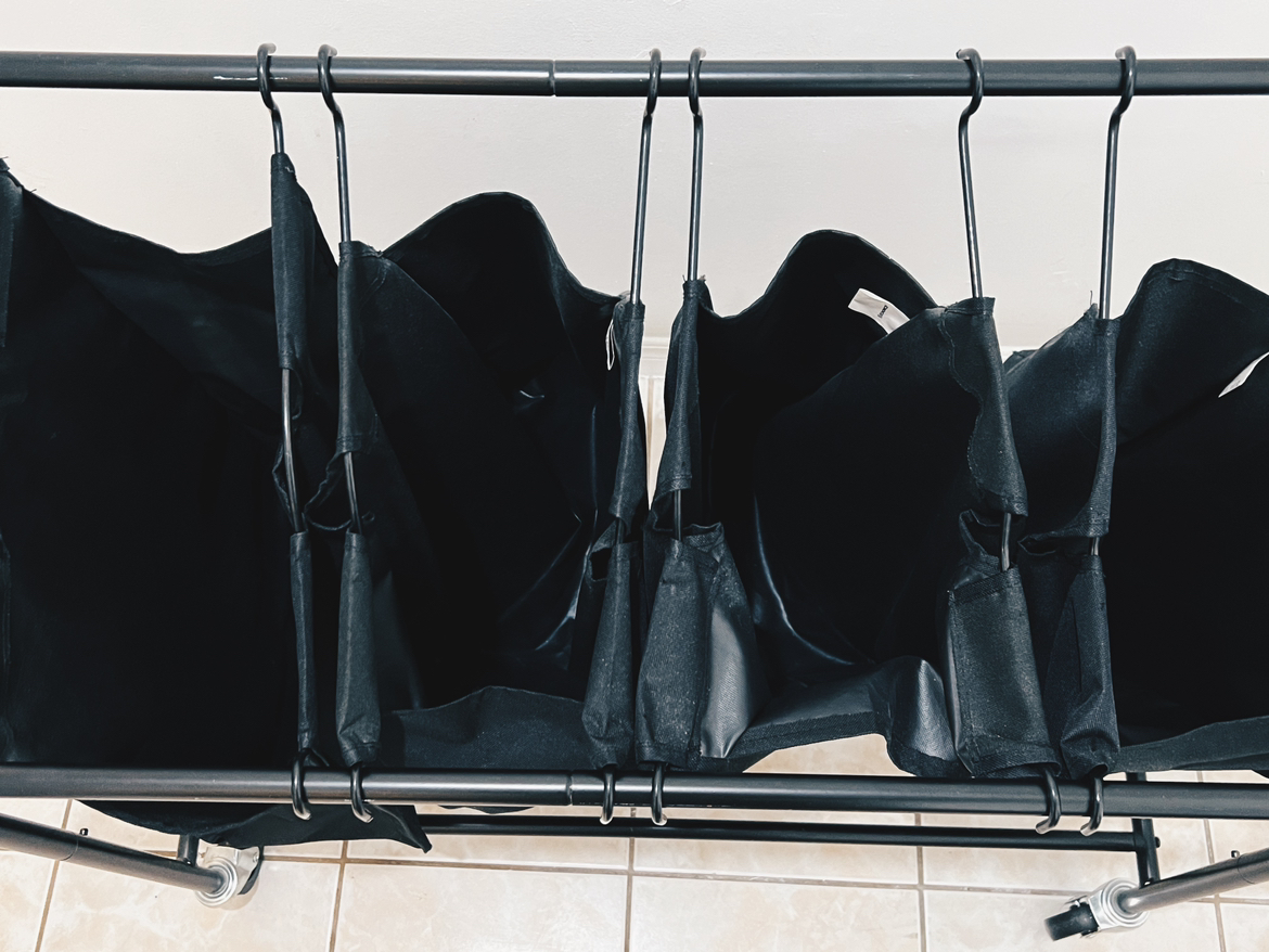 Laundry basket heavy duty material / 4 bags (all black design) - photo 4