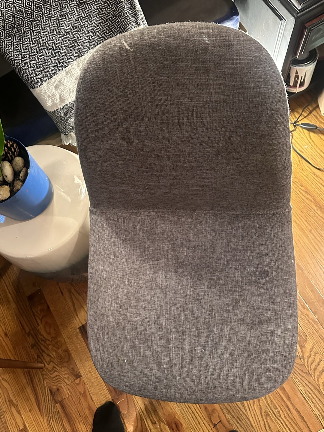 Grey fabric dining chairs - photo 5