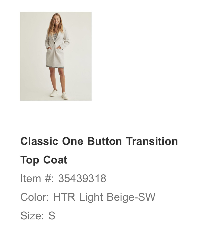 RW&Co Women one button coat