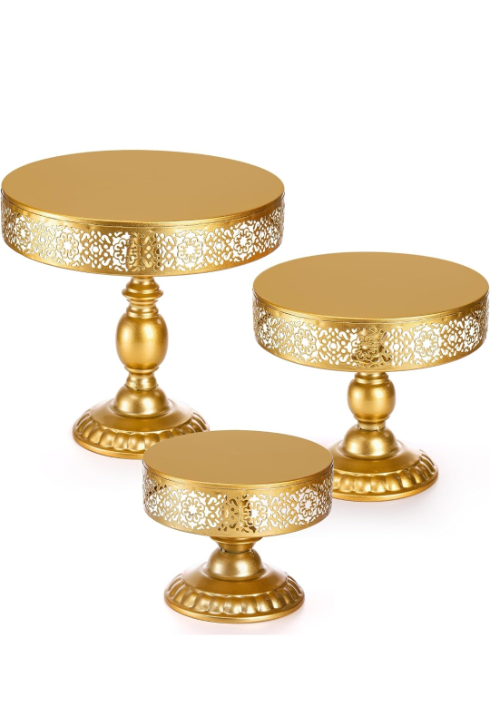Suwimut 3 Pieces Gold Cake Stand Set thumbnail