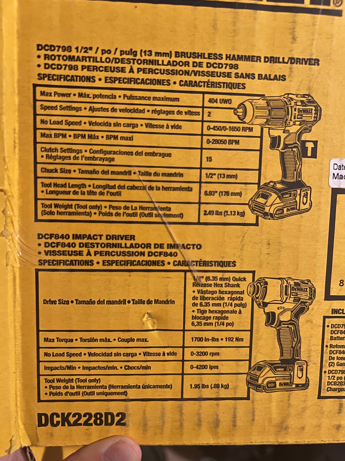30% off DeWALT Drill/Hammer Drill/Impact Driver Combo Kit - photo 4