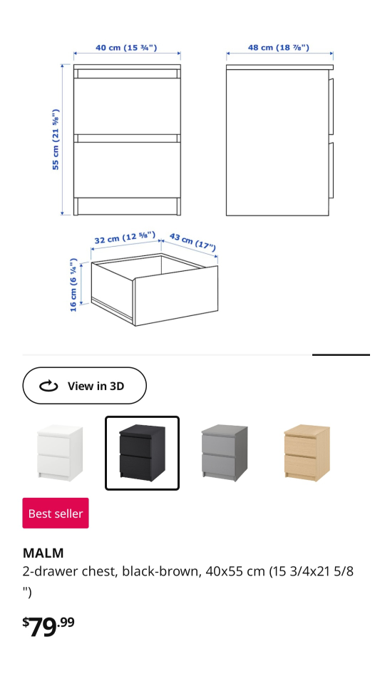 ikea malm nightstand - photo 3